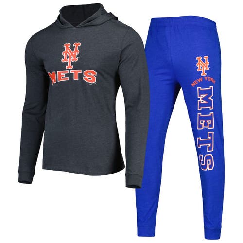 Men's Concepts Sport Royal/Charcoal New York Mets Meter Hoodie & Joggers Set