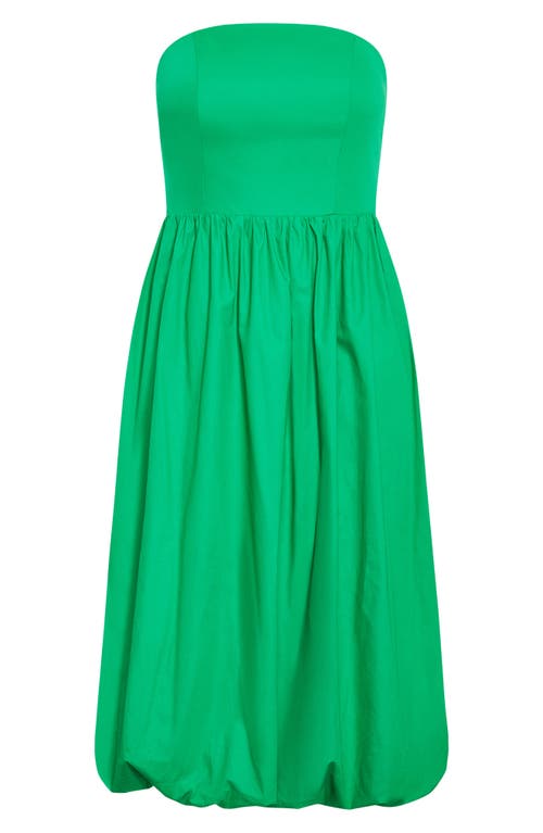 Shop City Chic Alina Strapless Bubble Hem Maxi Dress In Bright Green