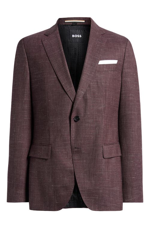 Shop Hugo Boss Boss Hutson Virgin Wool & Linen Sport Coat In Open Red