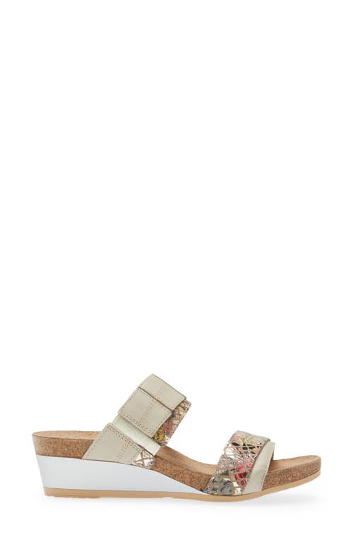 Shop Naot Royalty Slide Sandal In Soft Ivory/golden Floral