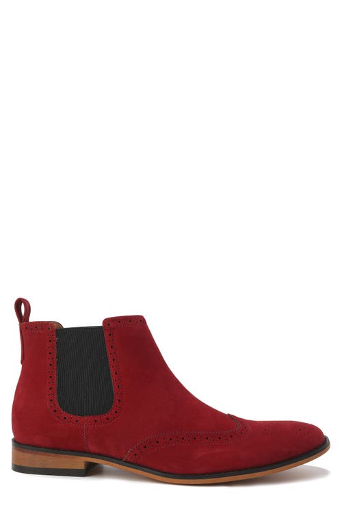 Gino Vitale Wingtip Chelsea Boot In Red
