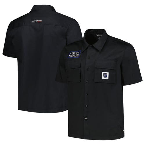 Men's The Wild Collective Black San Jose Earthquakes Utility Button-Up Shirt