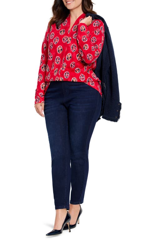 Shop Nic + Zoe Nic+zoe Starburst Long Sleeve Top In Red Multi