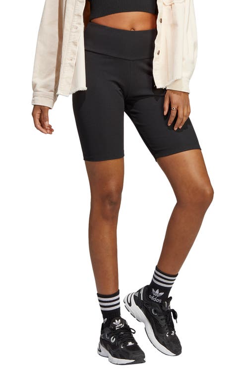 adidas Adicolor High Waist Ribbed Shorts in Black | Smart Closet