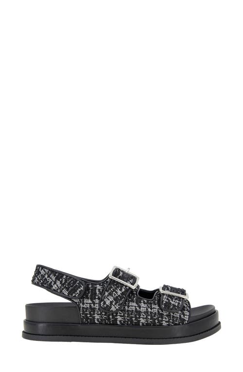 Bcbgeneration Beena Platform Sandal In Black-white Boucle