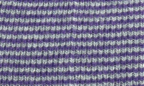 Shop Portolano Mini Stripe Slouchy Hat In Purple/grey