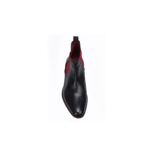 Carlos Santana Mantra Chelsea Boot In Black Croco