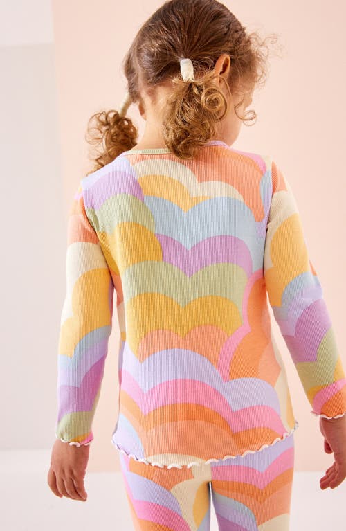 Shop Next Kids' Rainbow Stretch Cotton Rib Top In Pink