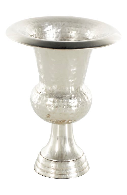 Vivian Lune Home Textured Metal Vase In Silver
