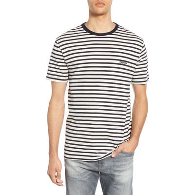 French Connection Breton Stripe Ringer Neck T-Shirt, Blue