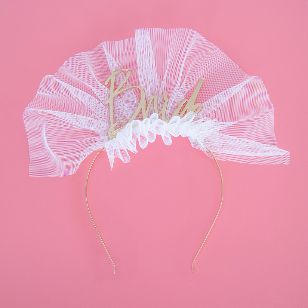 Jollity & Co Milestone Events Metal Headbands In Gold Bride