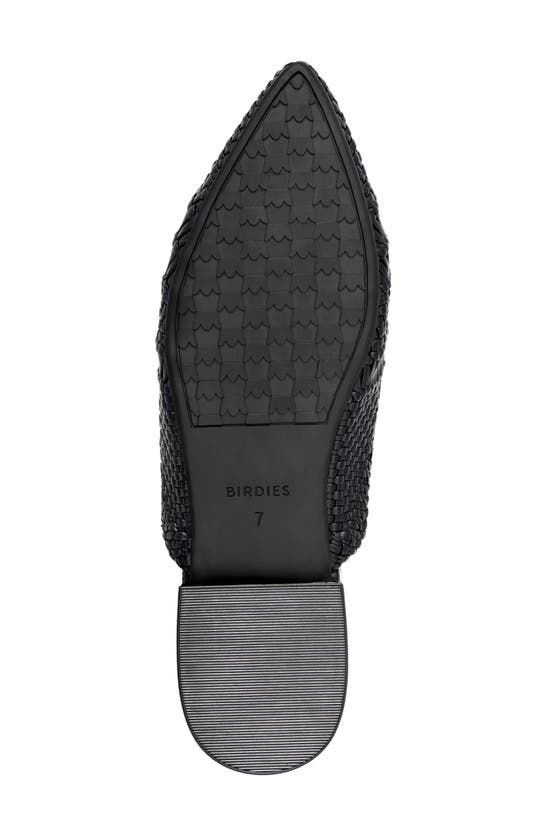 Birdies Dove Woven Pointed Toe Mule In Black Woven