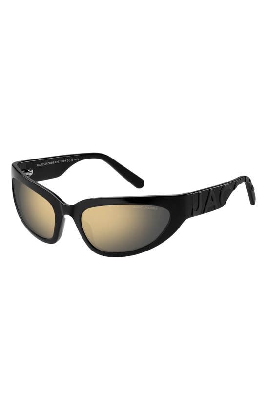 Shop Marc Jacobs 61mm Gradient Cat Eye Sunglasses In Black Grey/ Grey Gold Mirror