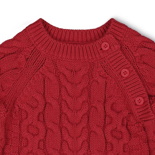 Shop Hope & Henry Baby Cable Knit Sweater Romper, Infant In Red