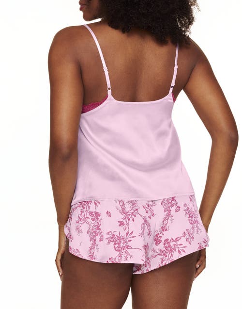 Adore Me Linny Pajama Camisole & Shorts Set In Floral Pink