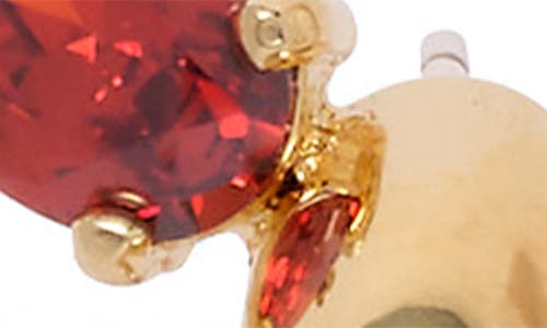 Lady Grey Tilt Hoop Earrings In Gold/red
