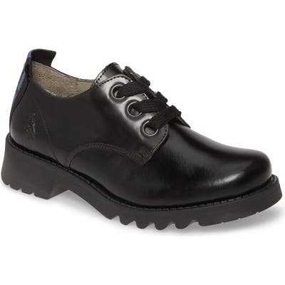 Fly London Ruda Lugged Derby, Black