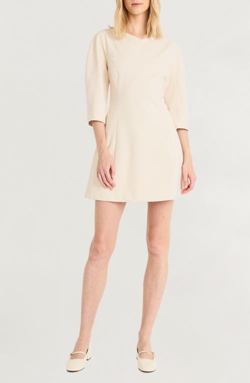 Luxely Boat Neck Minidress In Beige