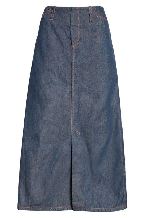 Shop Meryll Rogge Draped Back Cotton A-line Skirt In Dark Blue