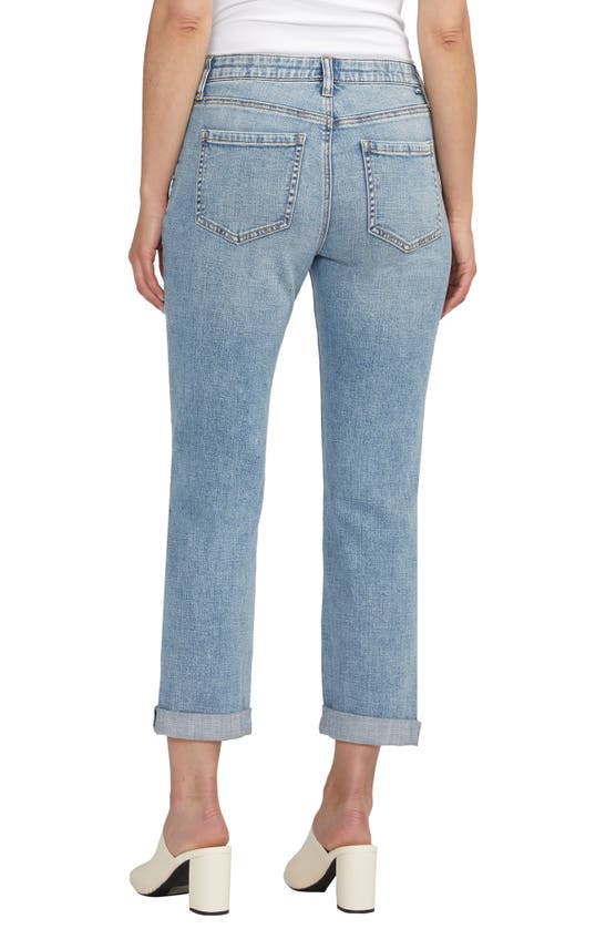 Jag Jeans Carter Embroidered Mid Rise Girlfriend Jeans In Skyscape Blue