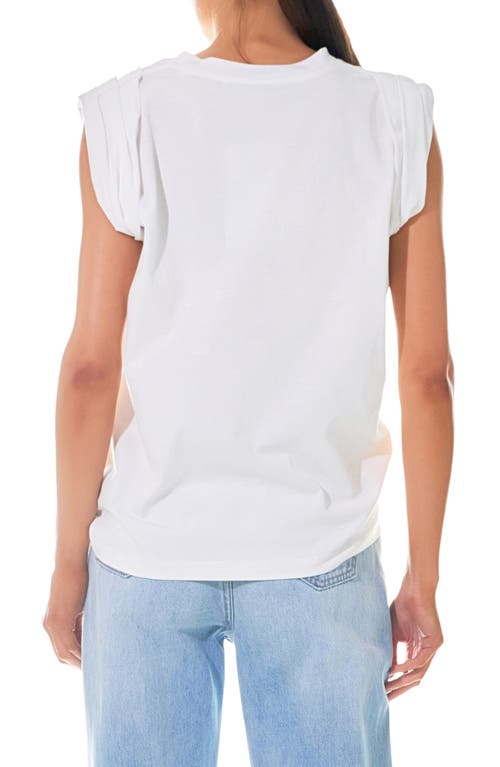 Shop Grey Lab Folded Cuff Muscle Tee In White