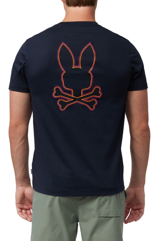 Shop Psycho Bunny Wasterlo Embroidered T-shirt In Navy
