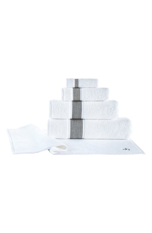 Shop Brooks Brothers Ottoman Rolls 2-pack Turkish Cotton Bath Sheets In White/anthracite