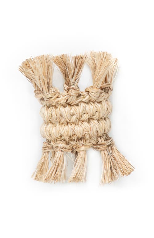 Tallo De Olivo Fique Fringe Napkin Rings Set Of 4 In Natural