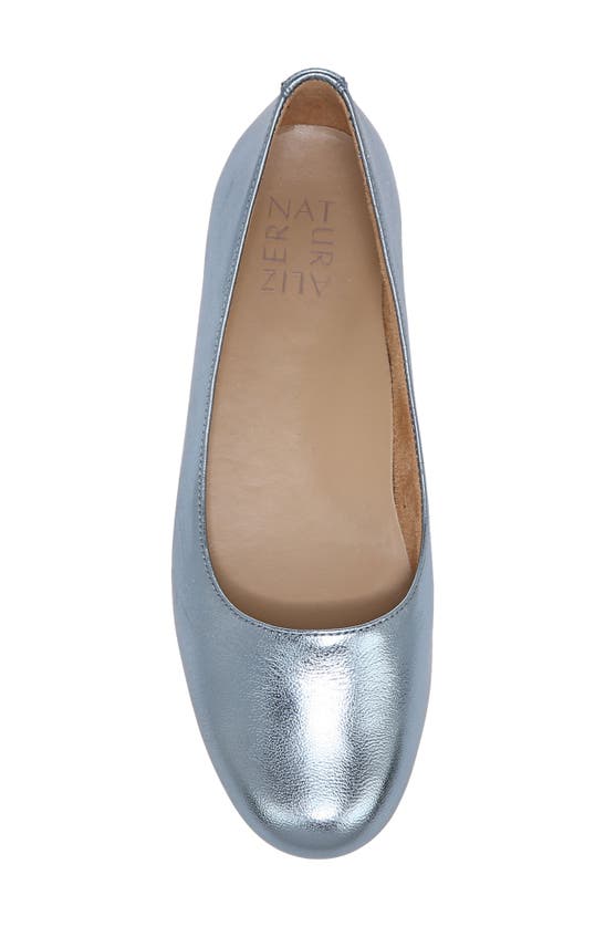 Naturalizer Maxwell Skimmer Flat In Ocean Air Blue Metallic Leather ...