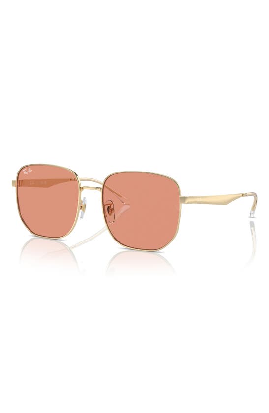 Shop Ray Ban Ray-ban 57mm Irregular Sunglasses In Pale Gold