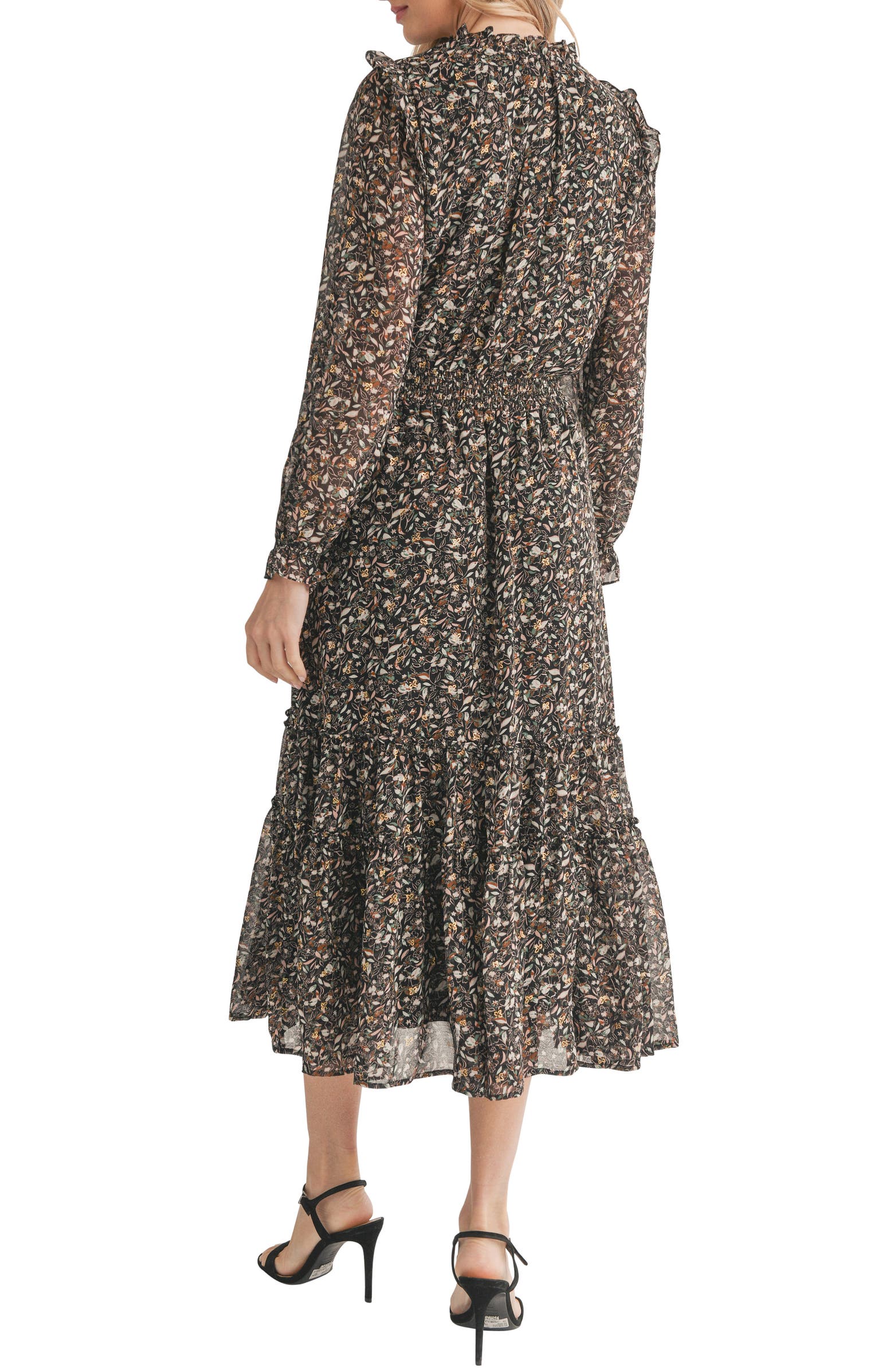 Mila Mae Ditsy Floral Long Sleeve Maxi Dress | Nordstromrack