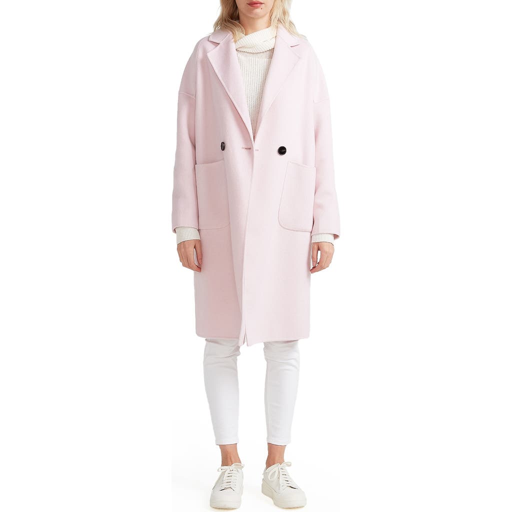 Belle & Bloom Publisher Double-breasted Wool Blend Coat In Pale Pink