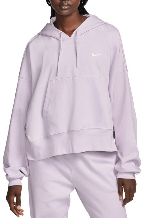 Nike Sportswear Oversize Cotton Jersey Hoodie in Doll/White