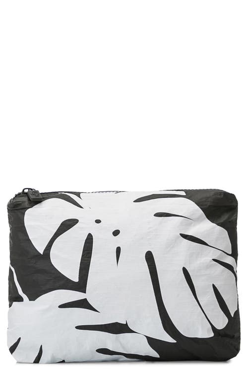 Small Water Resistant Tyvek Zip Pouch in White On Black