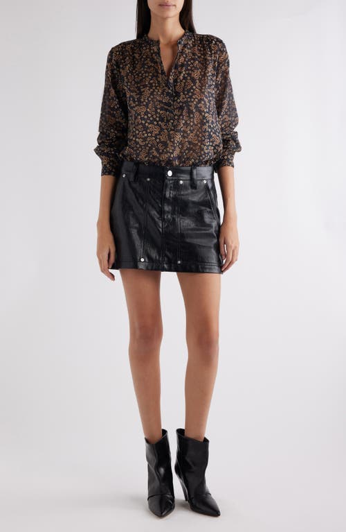 Shop Isabel Marant Étoile Maria Abstract Print Cotton Button-up Shirt In Black/ochre