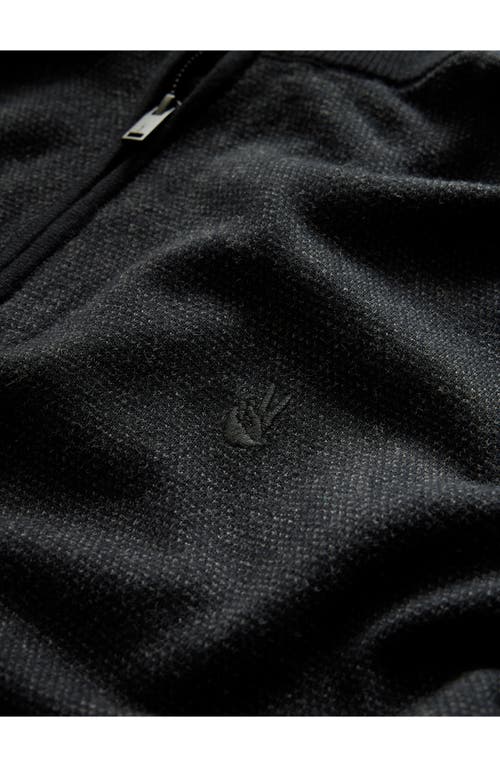 Shop John Varvatos Grand Birdseye Half-zip Cotton & Cashmere Pullover In Black