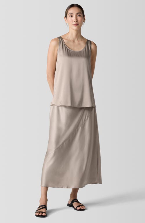 Shop Eileen Fisher Stretch Silk Tank In Dove