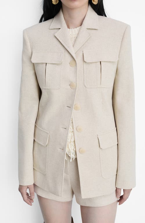 Shop Mango Patrizia Jacket In Light Beige