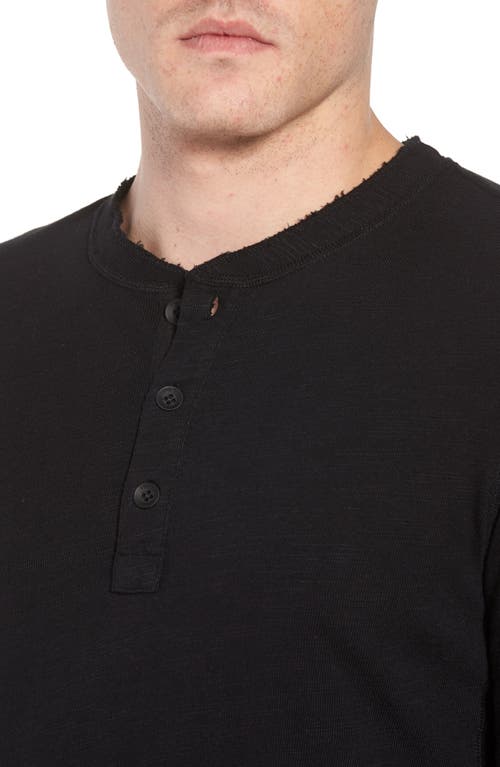 Rag & Bone Classic Flame Henley Tee In Jet Black