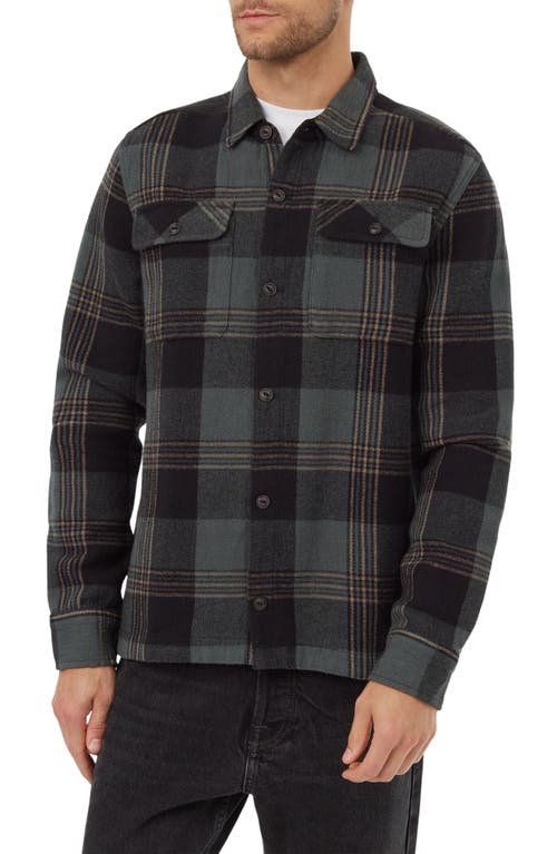Heavyweight Flannel Shirt Jacket in Black