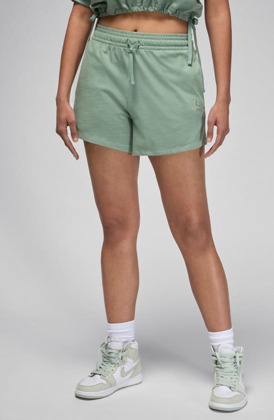 Shop Jordan Solid Knit Shorts In Jade Smoke