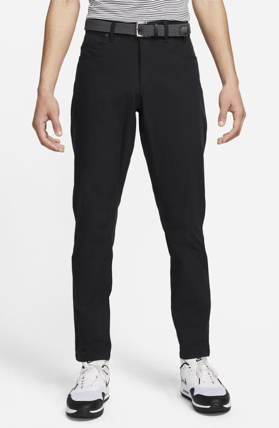 Shop Nike Tour Five-pocket Slim Golf Pants In Black/ Black