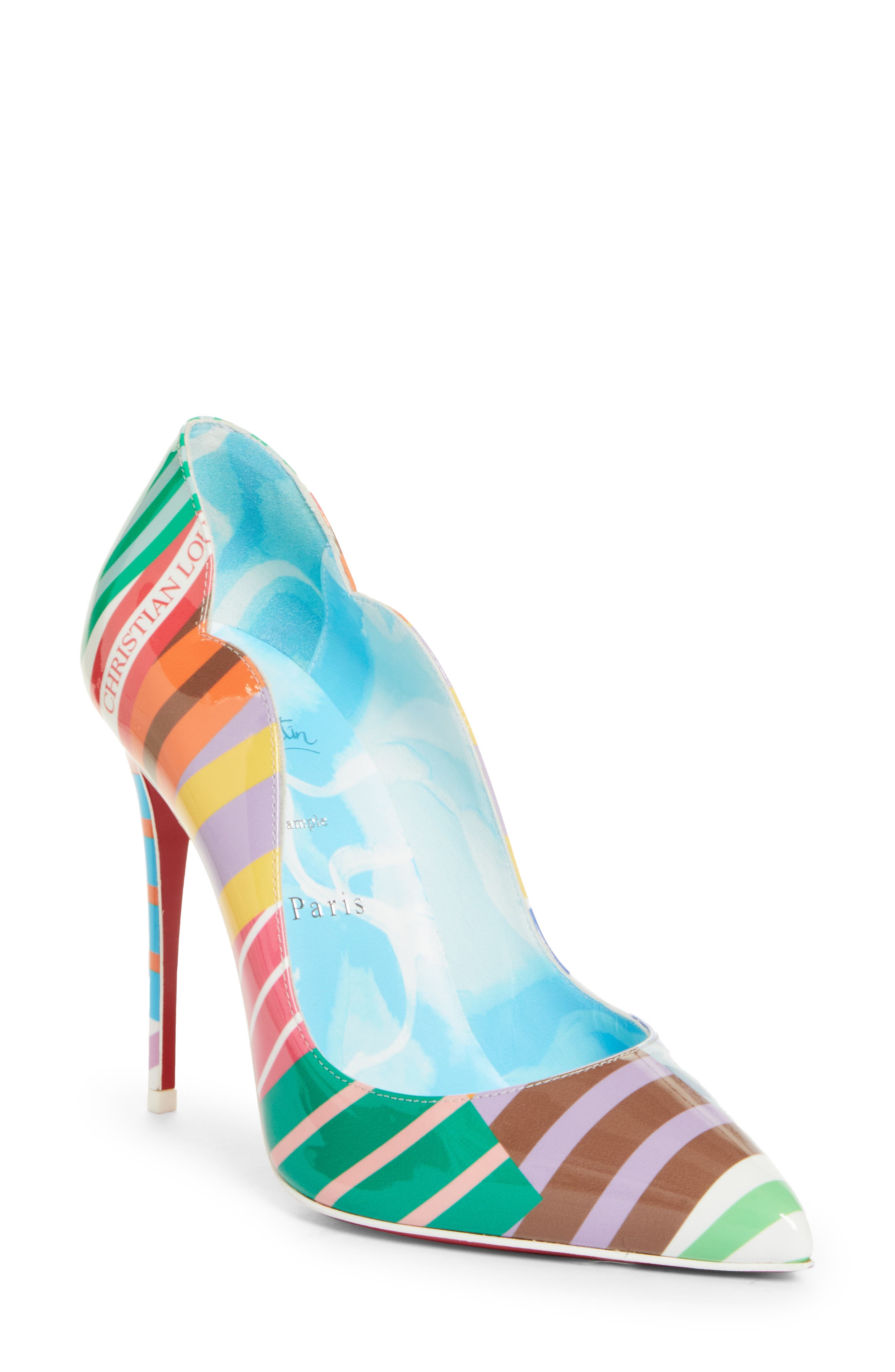 Christian Louboutin Hot Chick Pointed Toe Pump in Multi/Blue