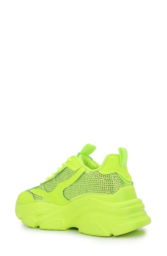 Shop Berness Charlee Rhinestone Sneaker In Neon Yellow