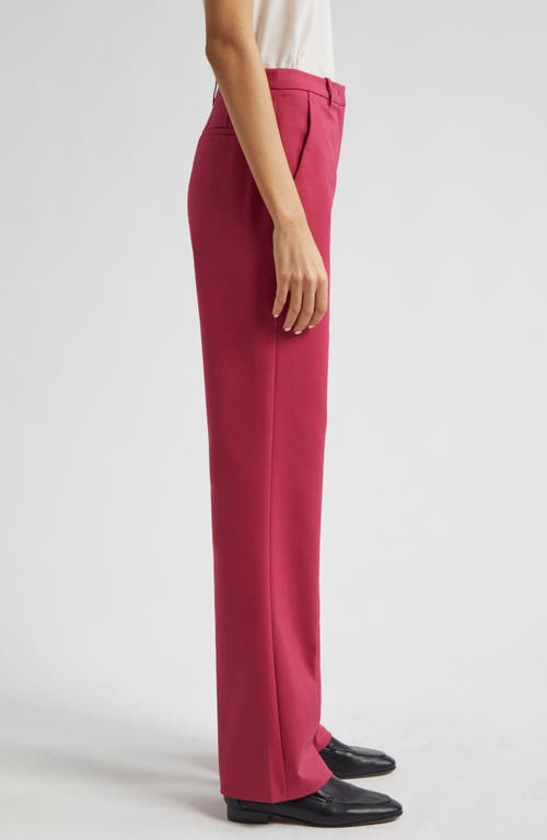 Shop Emporio Armani Cotton Couture Flare Pants In Solid Dark Red