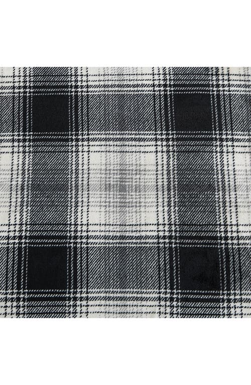 Eddie Bauer Vail Plaid Faux Shearling Throw Blanket In Grey