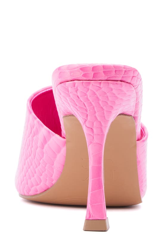 New York And Company Delara Croc Embossed Heeled Sandal In Pink
