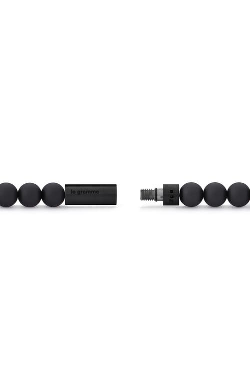 Le Gramme Beaded Bracelet In Black Ceramic/silver