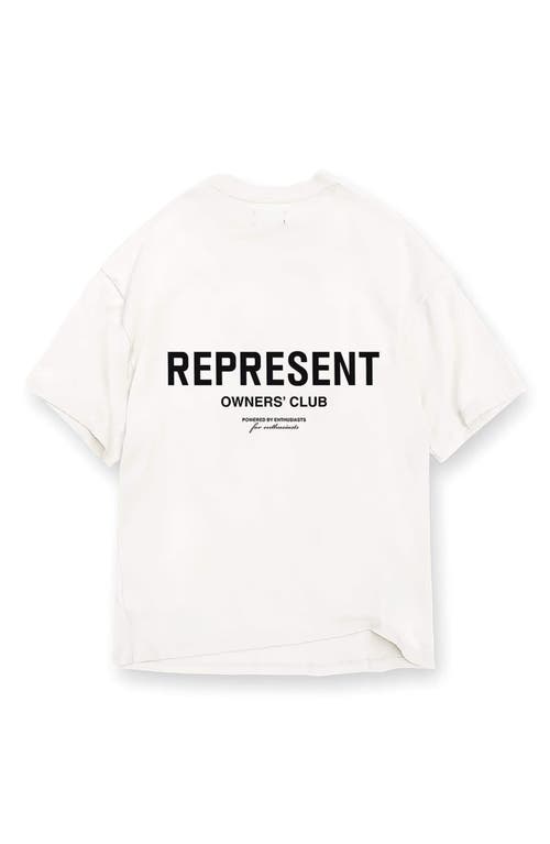 Shop Represent Owners' Club Cotton Logo Graphic T-shirt In Flat White