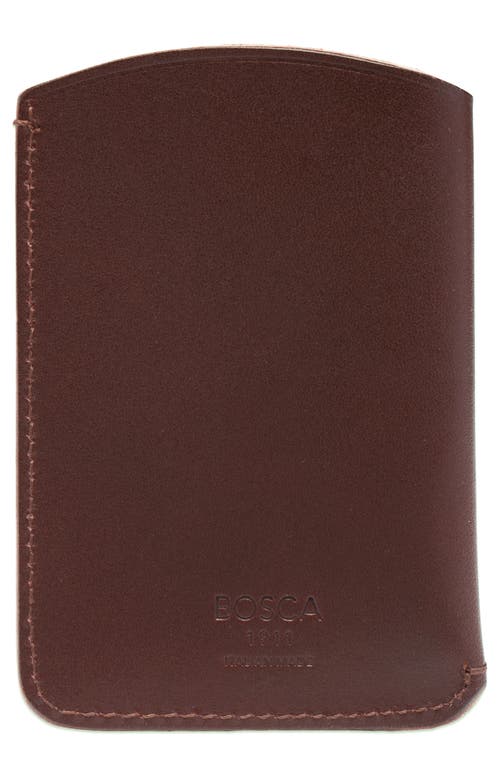 Bosca Italo Envelope Leather Card Case in Dark Brown at Nordstrom